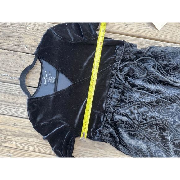 Carole Little NWT Black Long Velvet Overlay Wrap Maxi Dress - Size 8, MSRP $178 - Picture 13 of 15